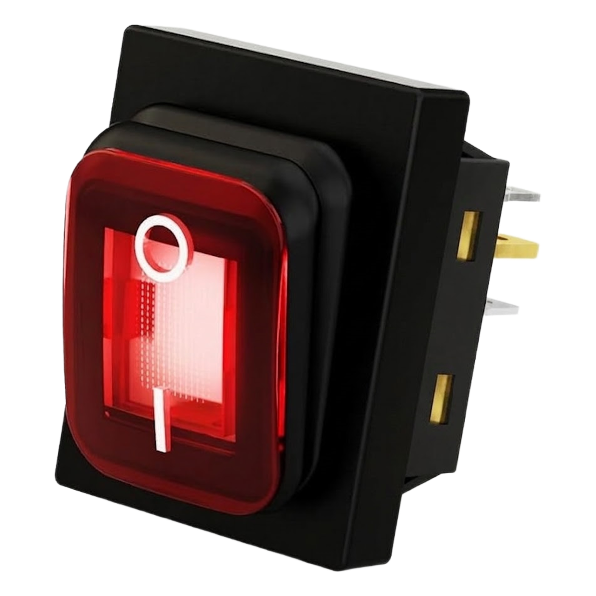 Interruptor tipo Switch con Led Color Rojo / IP65 / Diseño Industrial / NO, COM, NC / Terminales tipo F1 — ACCESSPRO · SKU APB-03121-R