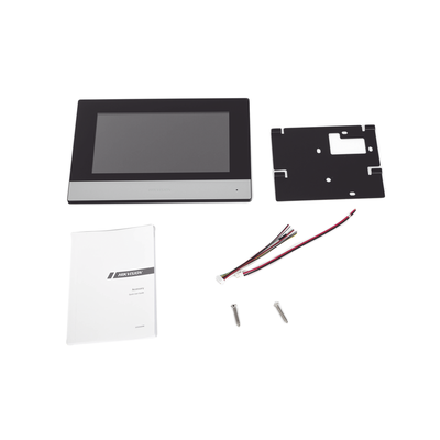 Monitor Hibrido IP WiFi Touch Screen 7" para DS-KIS303P / Vídeo en Vivo / PoE Estándar / Apertura Remota / Llamada Entre Monitores / Audio de dos vías / Policarbonato