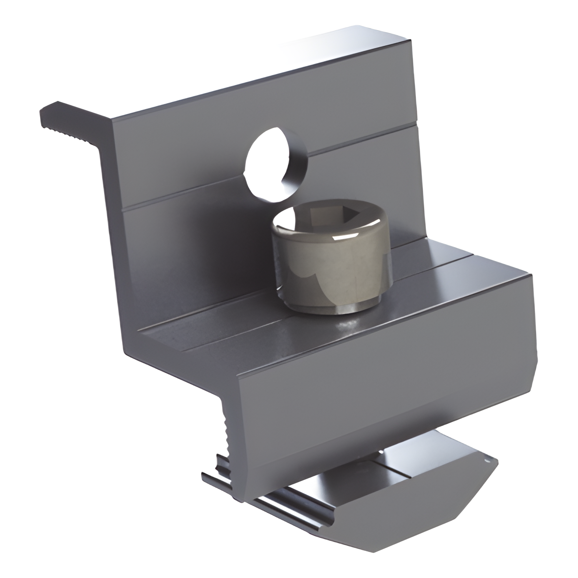 Sujetador final 30 mm y 35 mm para montaje de paneles solares en riel 5 y 8 — EPCOM POWERLINE · SKU EPLECN230/35