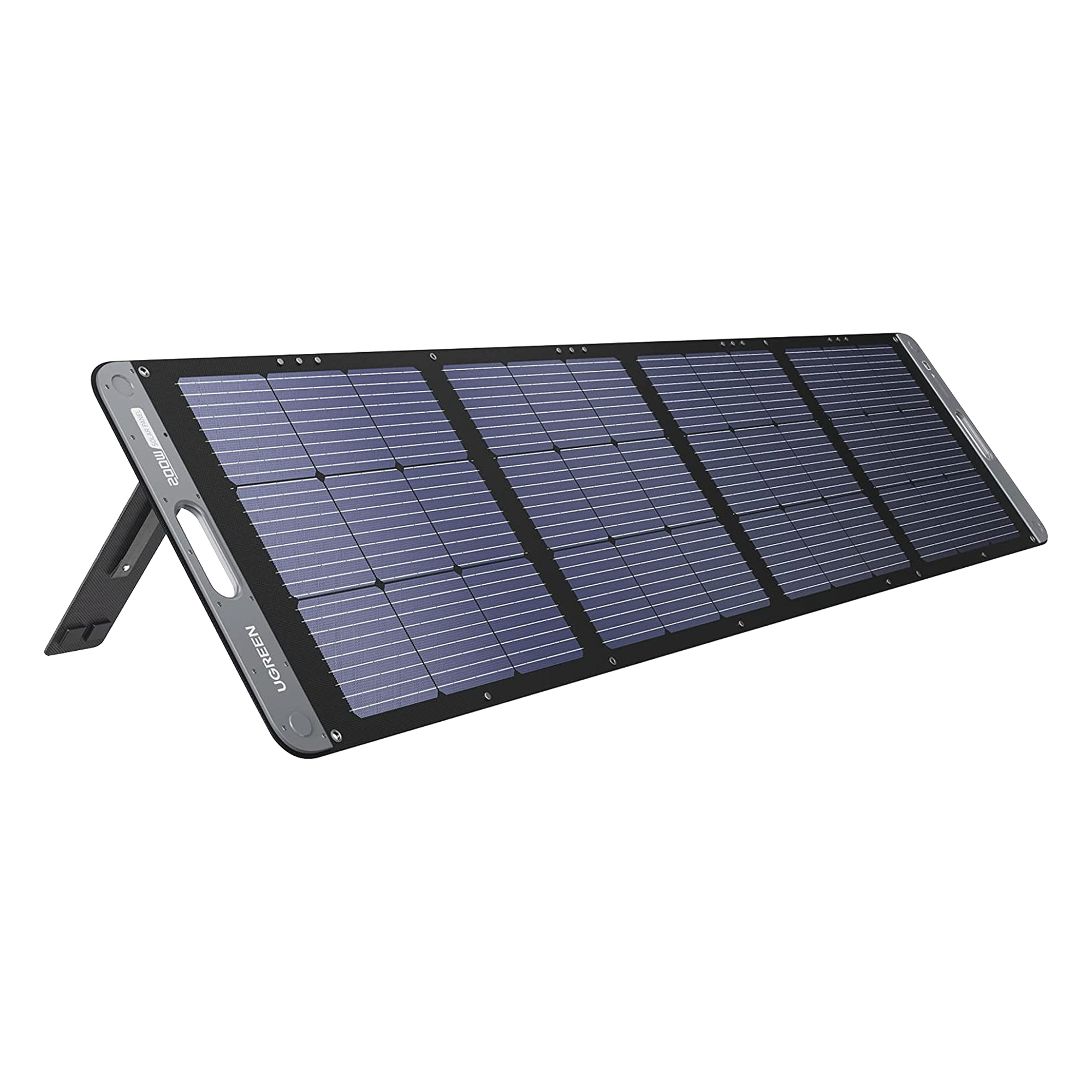 Panel Solar Plegable 200W / Recomendado para el Power Station Portable de 1200W UGREEN / Alta Eficiencia de Conversión / Alineación Inteligente de la Luz Solar / Resistente Al Agua y Duradero / Incluye Cable XT60 Macho a Macho 2m. · SKU 15114