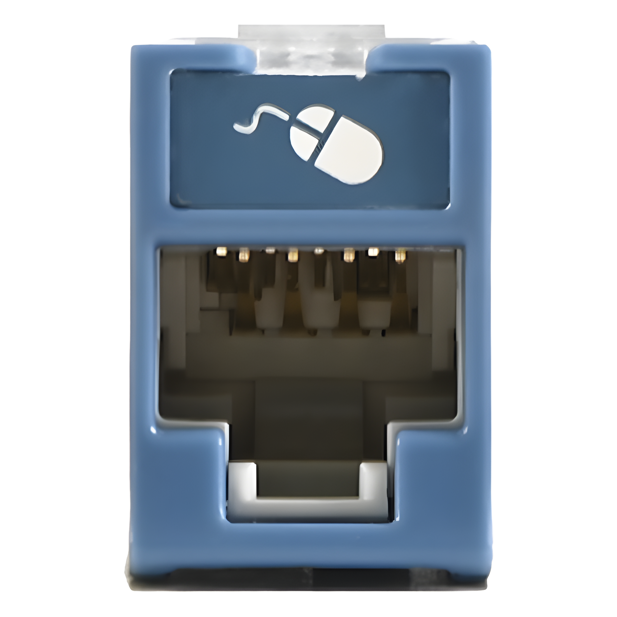 Jack UltraMAX Cat6, UTP, Montaje Híbrido en Placa de Pared (Plano y Angulado), Color Azul, Punch Down — SIEMON · SKU U6-H06NS
