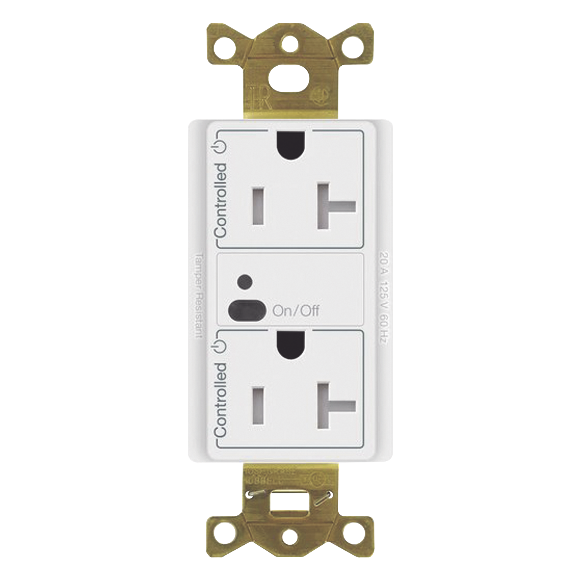 Receptáculo inalámbrico de 20 A tipo dúplex con ambos contactos controlados, tecnología Clear Connect, para sistema Vive de Lutron, color blanco — LUTRON ELECTRONICS · SKU CAR2S20DTRWH