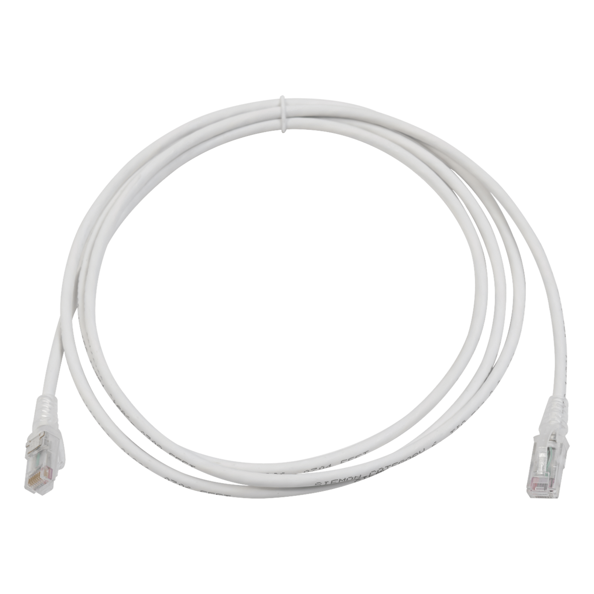 Patch Cord MC6 Modular Cat6 UTP, CM/LS0H, 2.13 Metros (7 Pies), Color Blanco, Versión Bulk (Sin Empaque Individual) — SIEMON · SKU MC6-07-02B