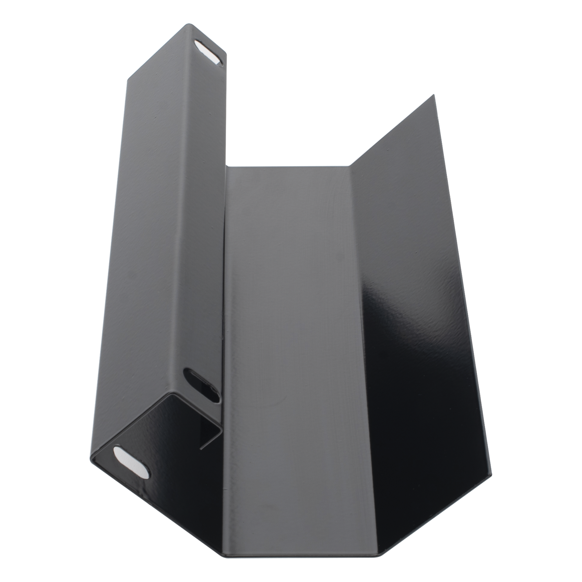 Bajada de Cable para Escalera Tubular de 1.5" de Peralte y 12" de Ancho, Acabado con Pintura Epóxica Color Negro, Ideal para Guiar y Proteger el Cableado en la Salida de la Escalera Tubular — CHAROFIL · SKU CH-BC12TB-EP