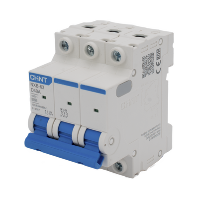 Pastilla para Riel Din, 3 Polos, 40 Amp, Vca:110/415v, 6kA, Catálogo: NXB633PD40.