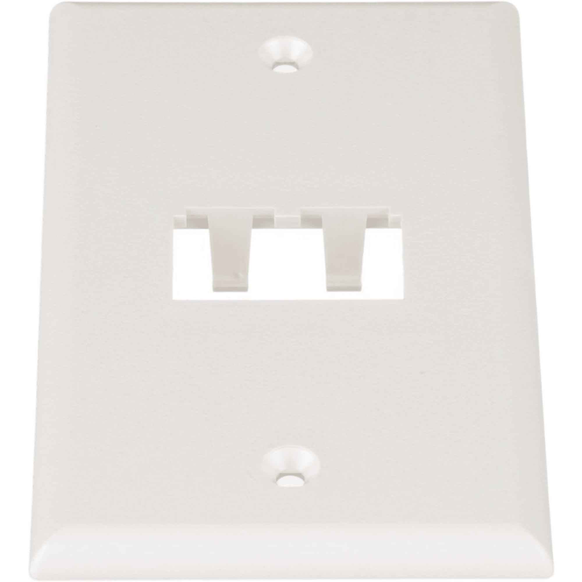 Placa de Pared Vertical Clásica, Salida Para 2 Puertos Mini-Com, Color Blanco Mate