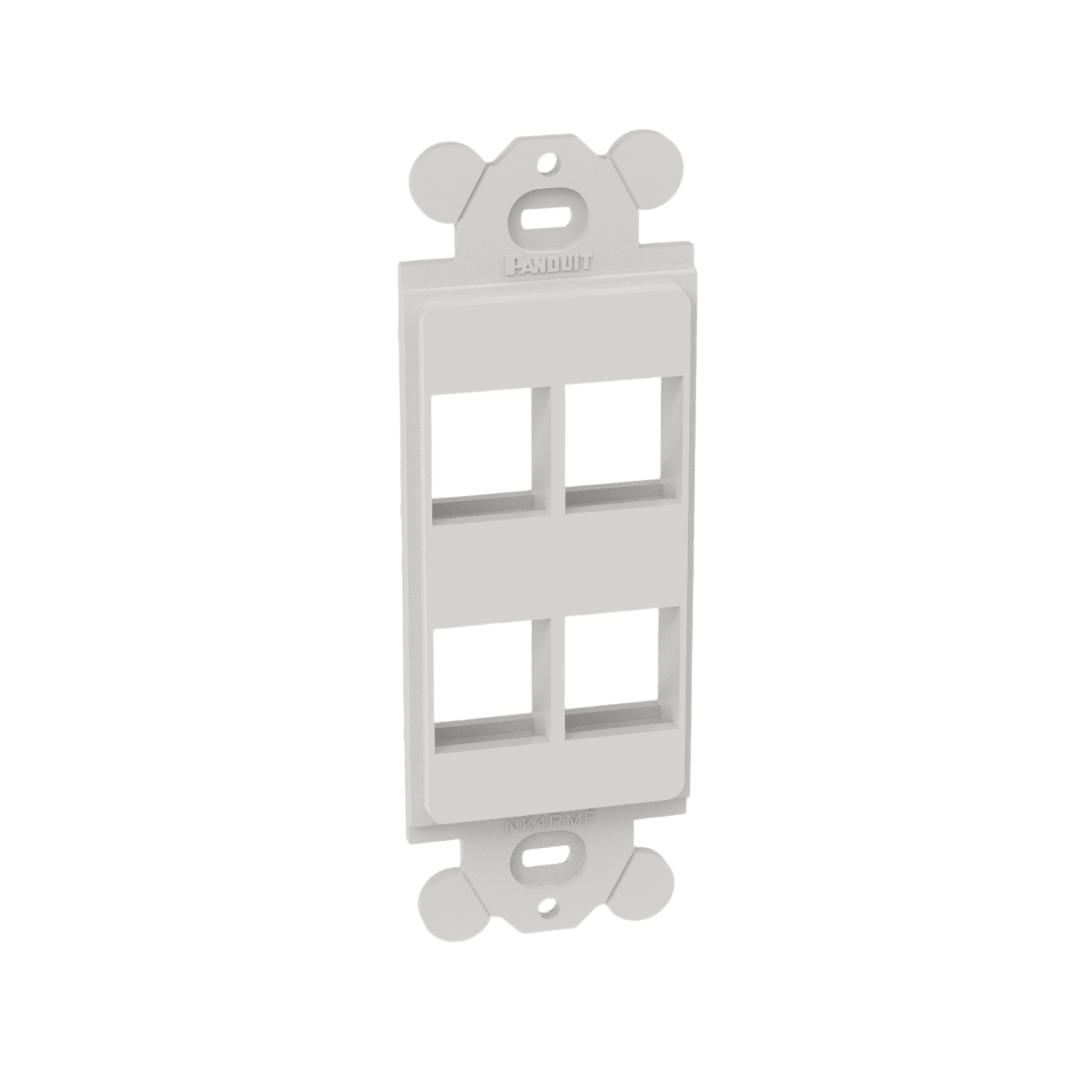 Marco de Módulo Dúplex, Para Placas Frontales Estándar GFCI, Acepta 4 Módulos Keystone, Color Blanco