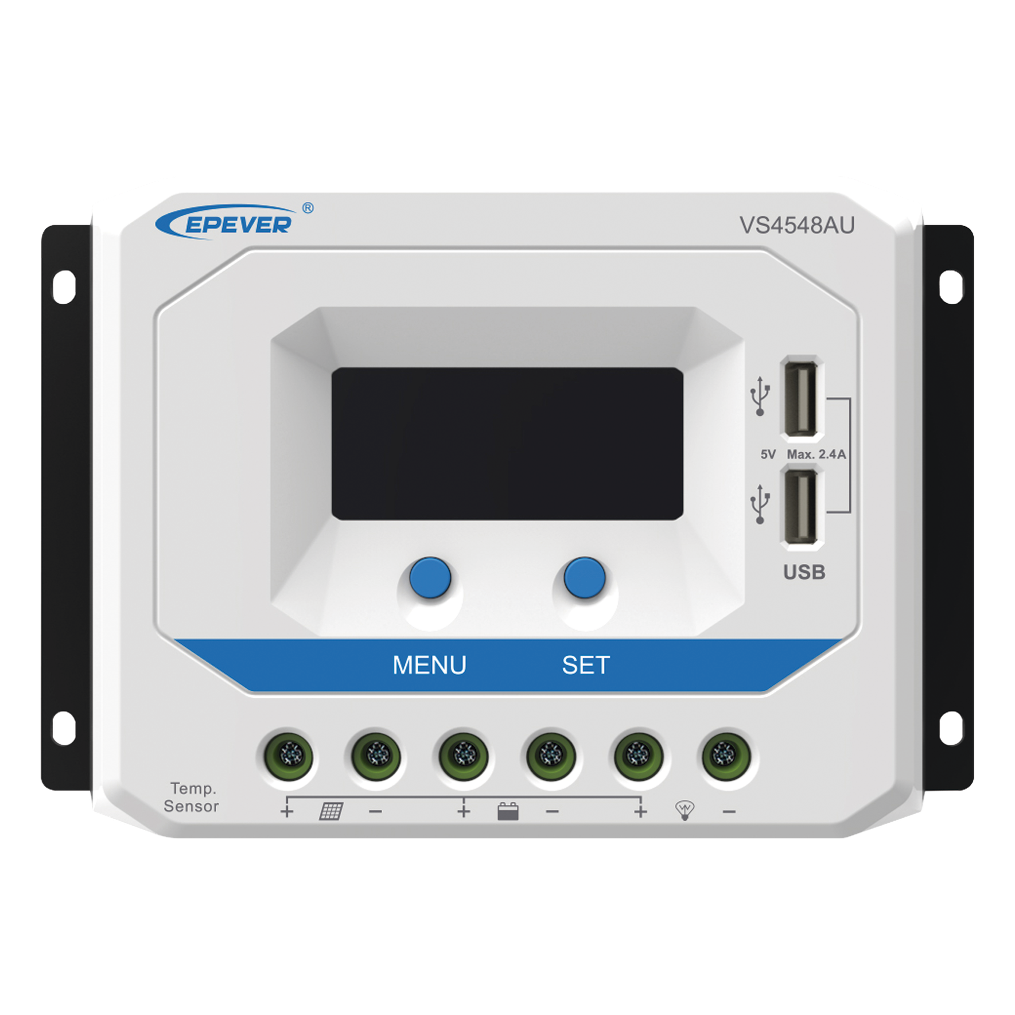 Controlador Solar de Carga PWM 12/24/36/48 V 45 A, Salida USB, con Display — EPEVER · SKU VS-4548-AU