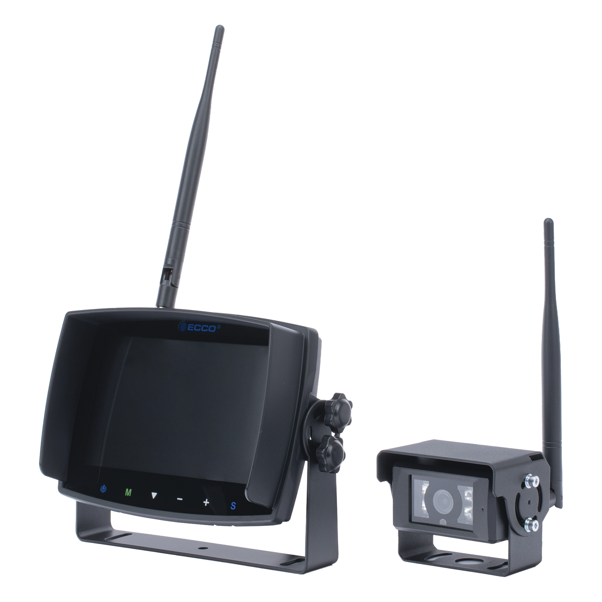 Sistema inalámbrico de reversa con cámara infrarroja y monitor de 7" táctil — ECCO · SKU EC7008WK2