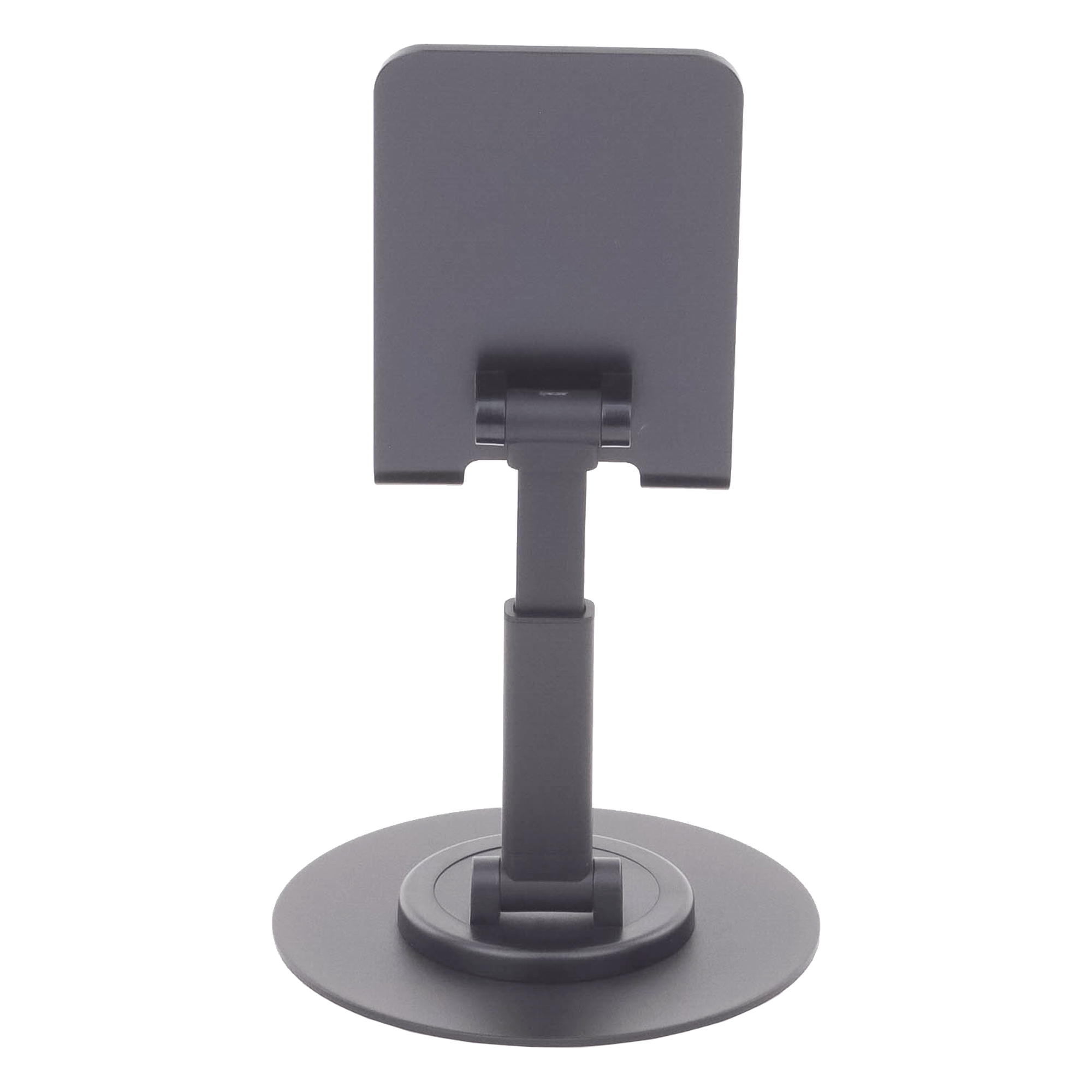 Soporte para Teléfono Celular Giratorio | 360° de Rotación | Angulo Ajustable | Altura Ajustable 17-20cm | Antideslizante | Ejes Giratorios de Alta Precisión| Plegable | Aluminio | Color Gris