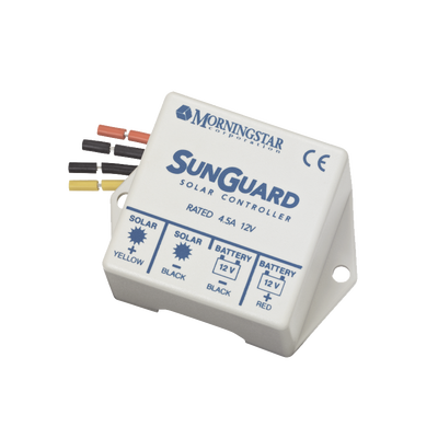 Controlador de Carga Solar PWM SunGuard 4.5 A / 12 VCC / Compensación de Temperatura / 100% Estado Sólido / -40°C a +85°C