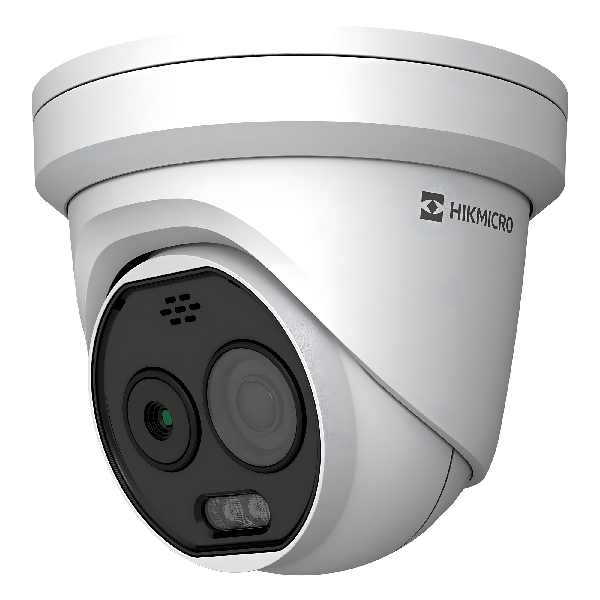 (HIKMICRO) Turret IP Bi-Espectral / Térmica (160 X 120 / 1.8 mm) + Óptica (5 MP / 2 mm ) / Rango: -20°C a 150°C / 8°C Tolerancia / VCA 3.0 (Vehiculo 60 Mts / Humano 20 Mts) / Detección de Fuego y Humo / IP67 / Dual Light / — HIKVISION · SKU HM-TD1218-2/G0/T1A