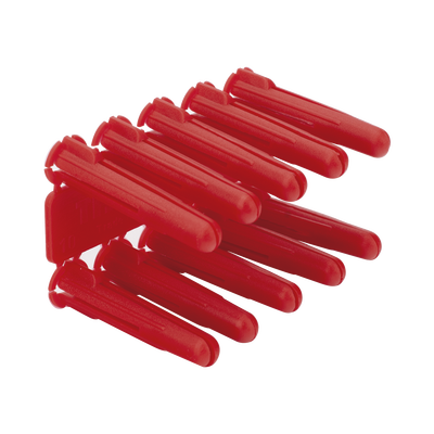 Taquete de 1/4 plástico paquete de 100 piezas para fijar objetos con tornillo en muros y techos de concreto o superficies sólidas, compatible con tornillo TH10X de 10 x 1 1/2" (1103-03100) 