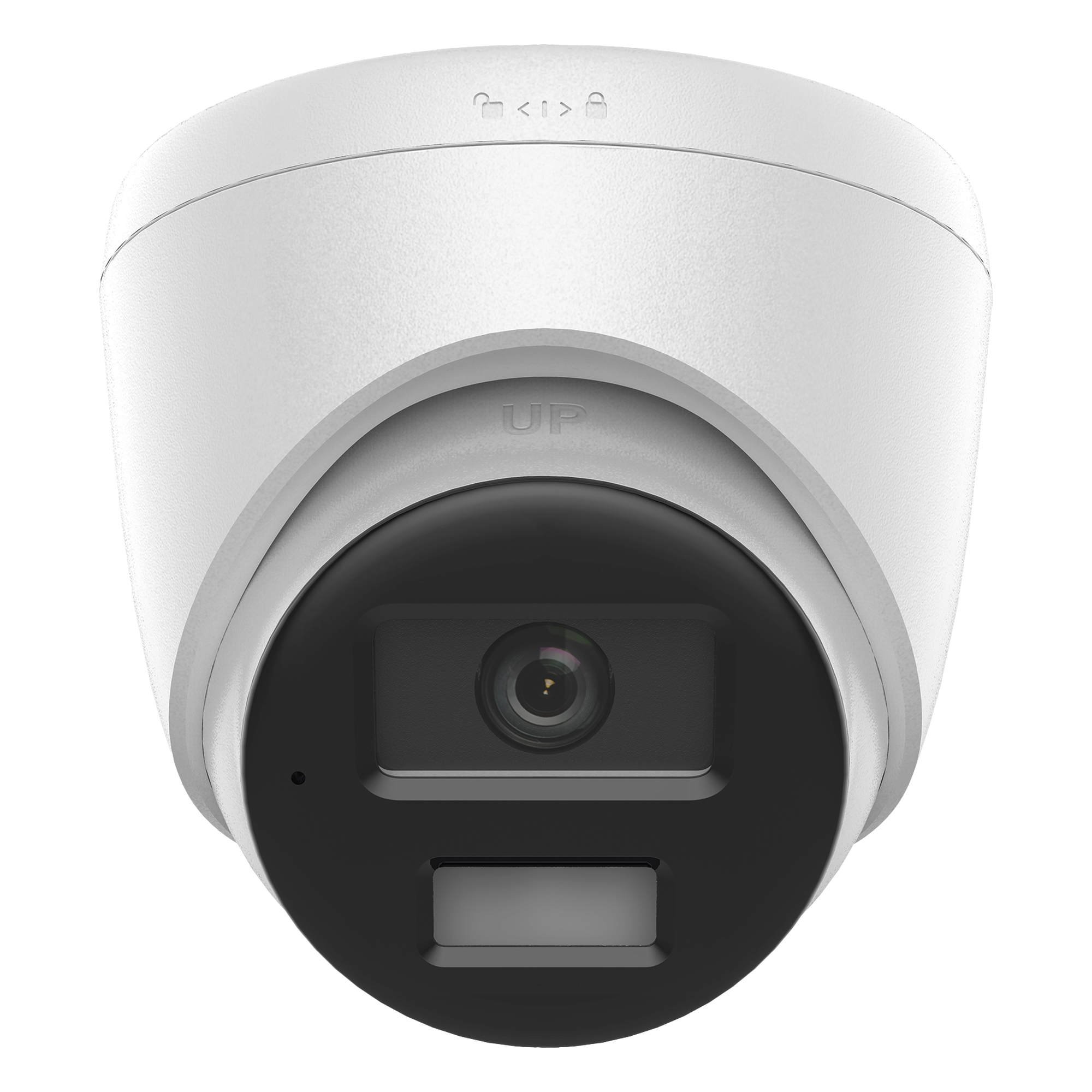 [Dual Light] Turret IP de 2 Megapixel   / Lente 2.8 mm /  Ángulo de visión 101° / 20 mts IR + 15 mts Luz Blanca / Micrófono Integrado / ACUSENSE Lite /  Exterior IP67 / PoE / dWDR / H.265+ / ONVIF