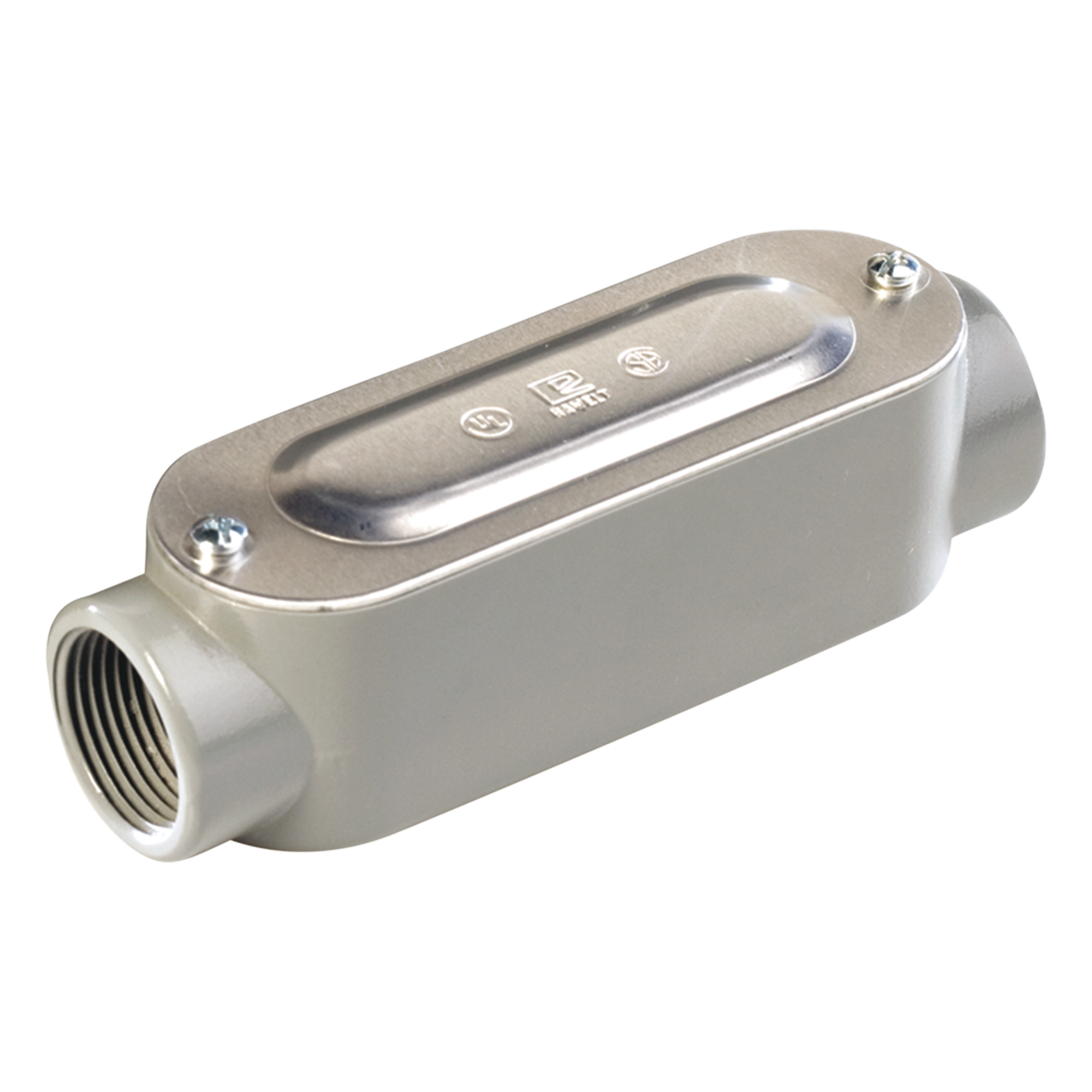 Caja oval roscada tipo C de 1 1/2" (38.1 mm) Incluye tapa y tornillos. — RAWELT · SKU OC-2626C
