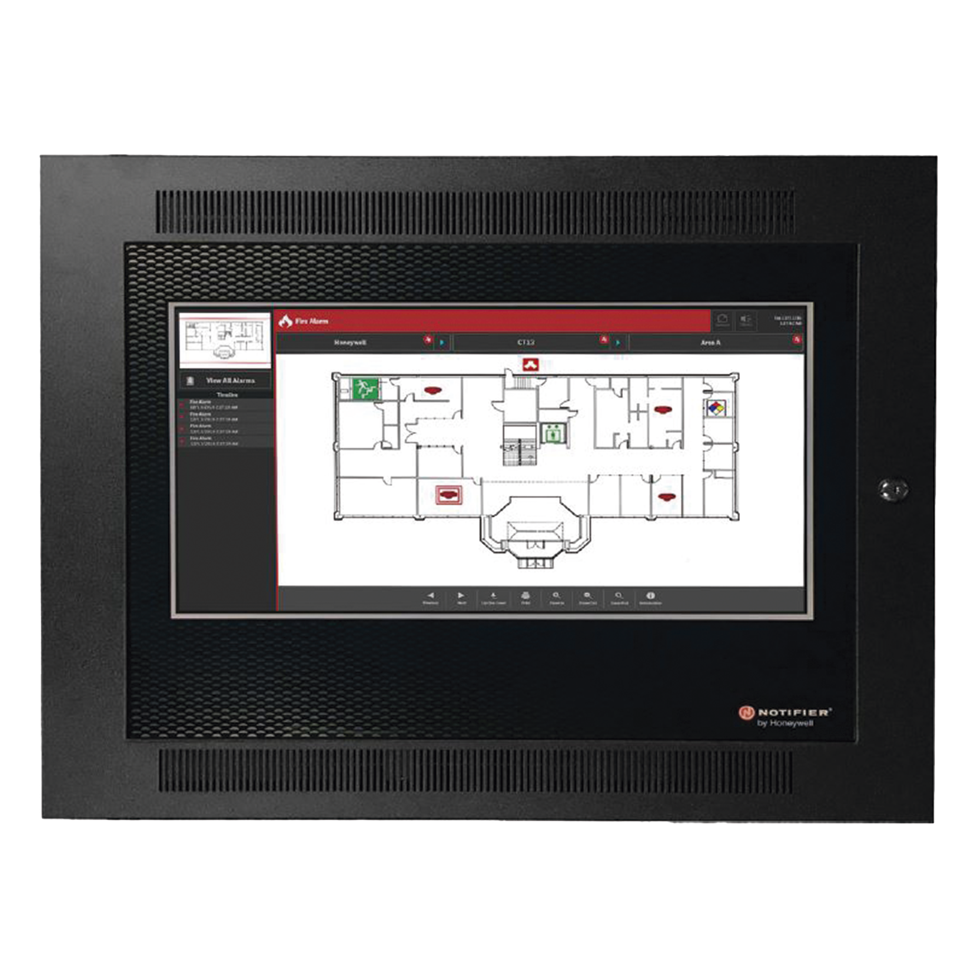 Interfaz Gráfica Interactiva / Pantalla Táctil LCD 22 Pulgadas / Wayfinding para Bomberos / Navegación Automática a Evento / Integración ONYX y NOTI-FIRE-NET / Ethernet — NOTIFIER · SKU FIRSTVISION-LCD