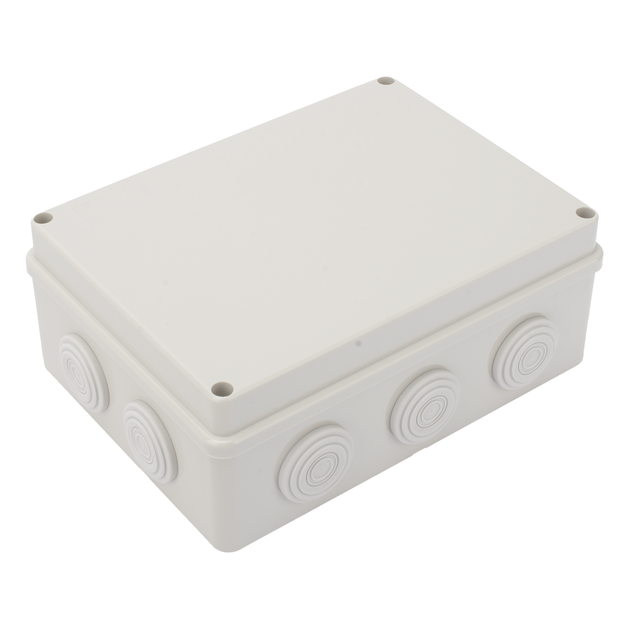 Caja de Derivación de Plástico / 10 Glándulas de Goma / IP55 / 140 x 190 x 76 mm / -40 a 120°C — PRECISION · SKU PST-1419-ER