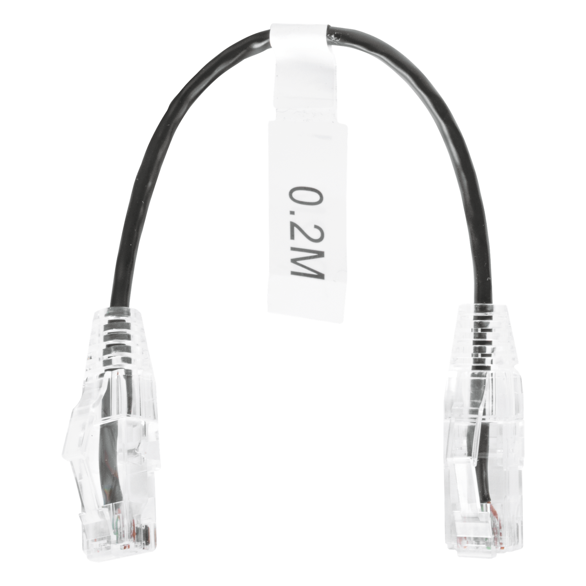 Cable de Parcheo Slim UTP Cat6 - 20 cm (7.87 Pulgadas) Negro Diámetro Reducido (28 AWG) — LINKEDPRO BY EPCOM · SKU LP-UT6-020-BK28