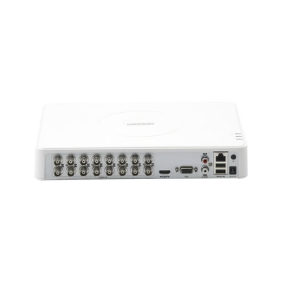 DVR 16 Canales TurboHD + 2 Canales IP / 2 Megapixel (1080p) Lite / Acusense Lite (Evita Falsas Alarmas) / Audio por Coaxitron / 1 Bahía de Disco Duro / H.265+ / Salida de Video Full HD