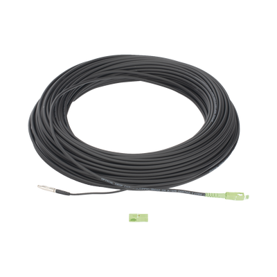 Rollo de Fibra Óptica Drop Redonda G657A2 Monomodo Simplex de 100 Metros (328.08 Pies) con Conectores SC/APC-SC/APC para Instalaciones Aéreas, Subterráneas o a la Intemperie