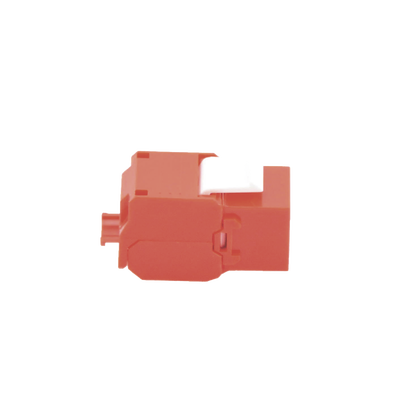 Módulo Jack Keystone Cat6 (Toolless), con Terminación en Ángulo 180 - Color Rojo, Compatible con Faceplate y Patchpanel Linkedpro