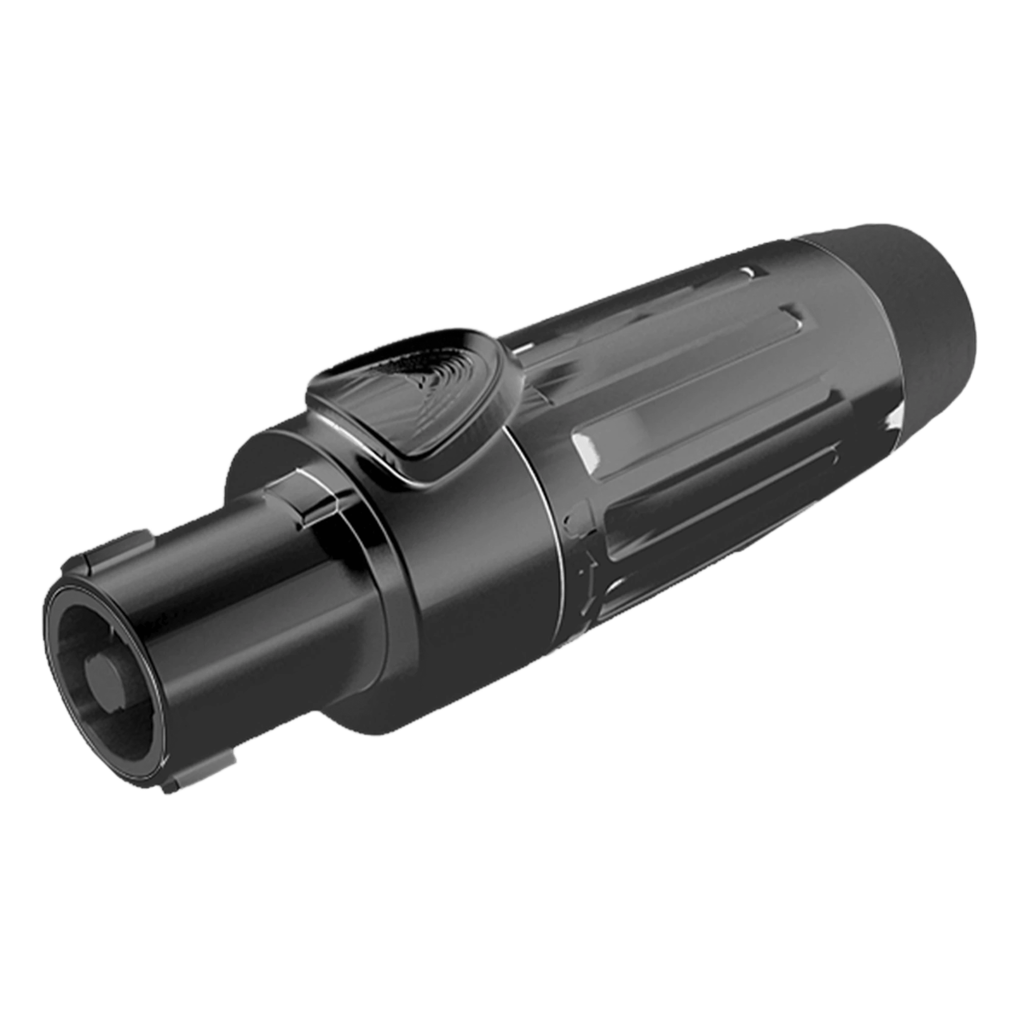 Conector Speakon | Hembra | 4 polos | carcasa negra | Cable AWG10 | 30A — SEETRONIC · SKU SLDF4-B