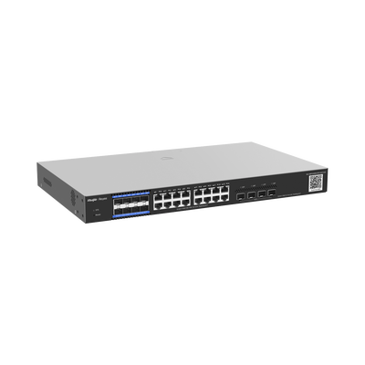 e-Lighten OLT / Switch Hibrido, Capa 3 con 8 Puertos PON 1G, 16 Puertos Ethernet 1G y 4 Puertos SFP+ 10G, perfecto para migrar a Soluciones de Fibra PON hasta 256 ONUs