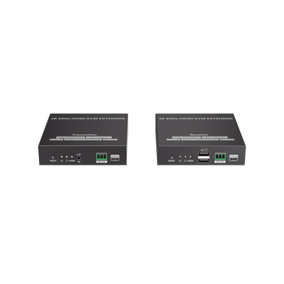 Kit Extensor KVM (HDMI y USB) hasta 120 metros | Transmite el Video y Controla tu DVR vía USB a distancia | Soporta resolución 4K @60Hz | Cat 6, 6a y 7 | Salida Loop en el Tx para visualización local 