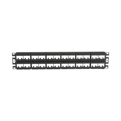 Panel de Parcheo Modular Mini-Com (Sin Conectores), Plano, Sin Blindaje, de 48 Puertos, 2 UR
