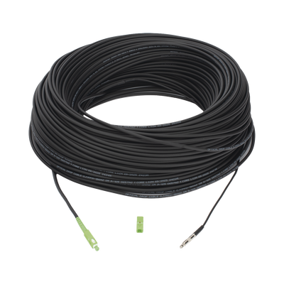 Rollo de Fibra Óptica Drop Redonda G657A2 Monomodo Simplex de 150 Metros (492.13 Pies) con Conectores SC/APC-SC/APC para Instalaciones Aéreas, Subterráneas o a la Intemperie