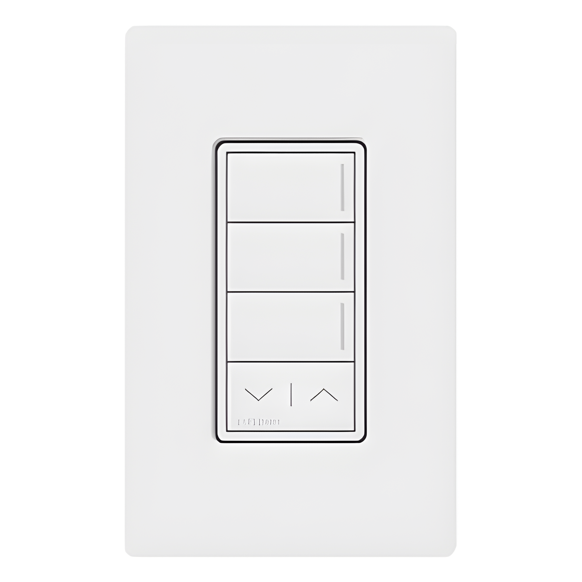 Botonera híbrida Sunnata de 3 botones con subir/bajar, dimmer y teclado integrados en un solo dispositivo, para RadioRA 3 — LUTRON RADIORA 3 · SKU RRSTHN3RLSW