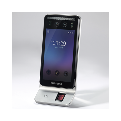 Lector Multi-tecnologia con detector de cubrebocas- Reconocimiento Facial, Huella, Tarjeta Móvil y lector de RFID(125kHz EM & 13.56 Mhz MIFARE) Compatible con BioStar2, Uso para Control de Acceso y Asistencia