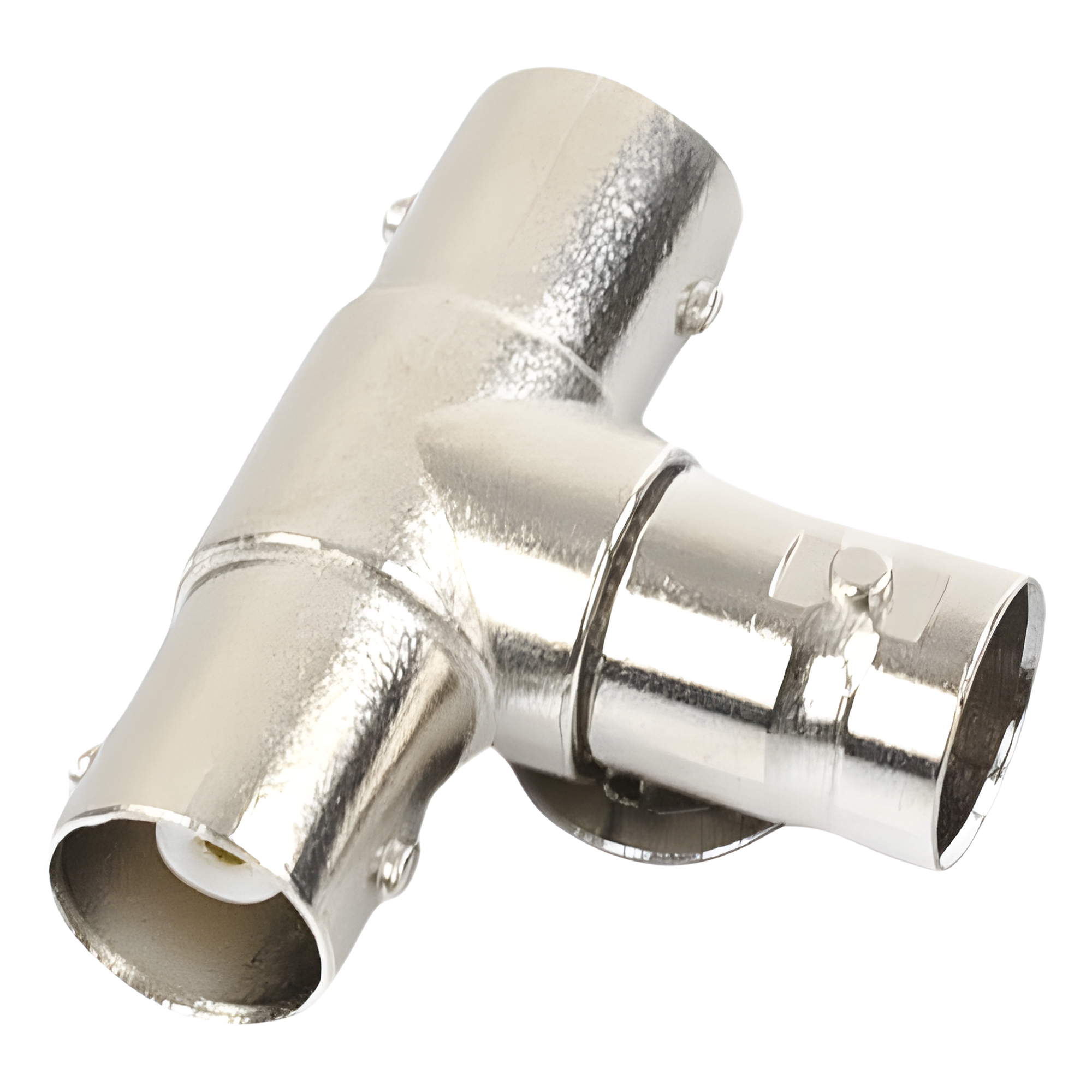 Adaptador Coaxial en T / Triple BNC Hembra / 75 Ohm / Níquel-Oro-PTFE / 14.5 x 23.7 x 33.0 mm