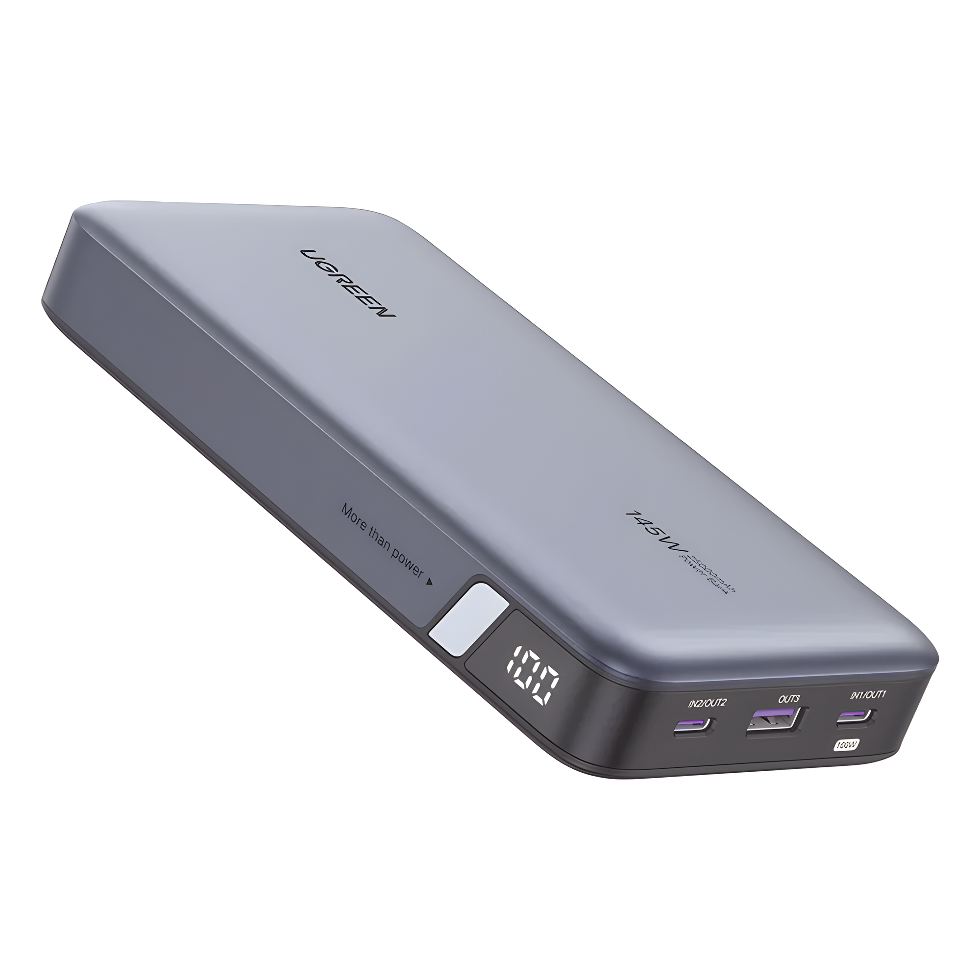 Power Bank / 25000mAh / 145W Max. / 3 Puertos USB / PD 3.0 / QC 3.0 / Pantalla Inteligente / Carcasa Ignífuga — UGREEN · SKU 90597M