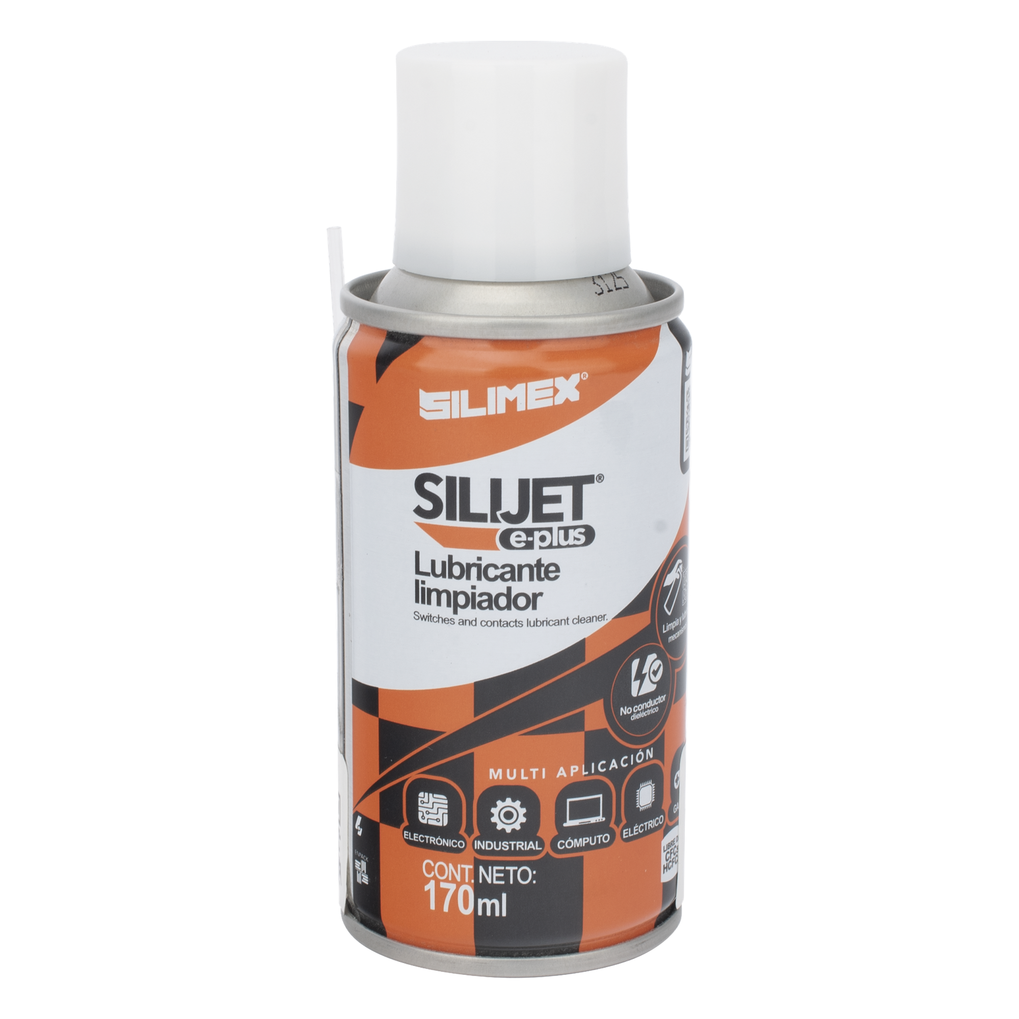 Limpiador Lubricante Dieléctrico / Fórmula de Silicona / 170 ml / Tubo Extensor / Protección hasta 50 °C — SILIMEX · SKU SILIJET-E-PLUS