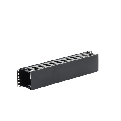 Organizador de Cables Horizontal de 2U para Rack de 19", Fabricado en Polímero Resistente a Deformaciones y Rayones