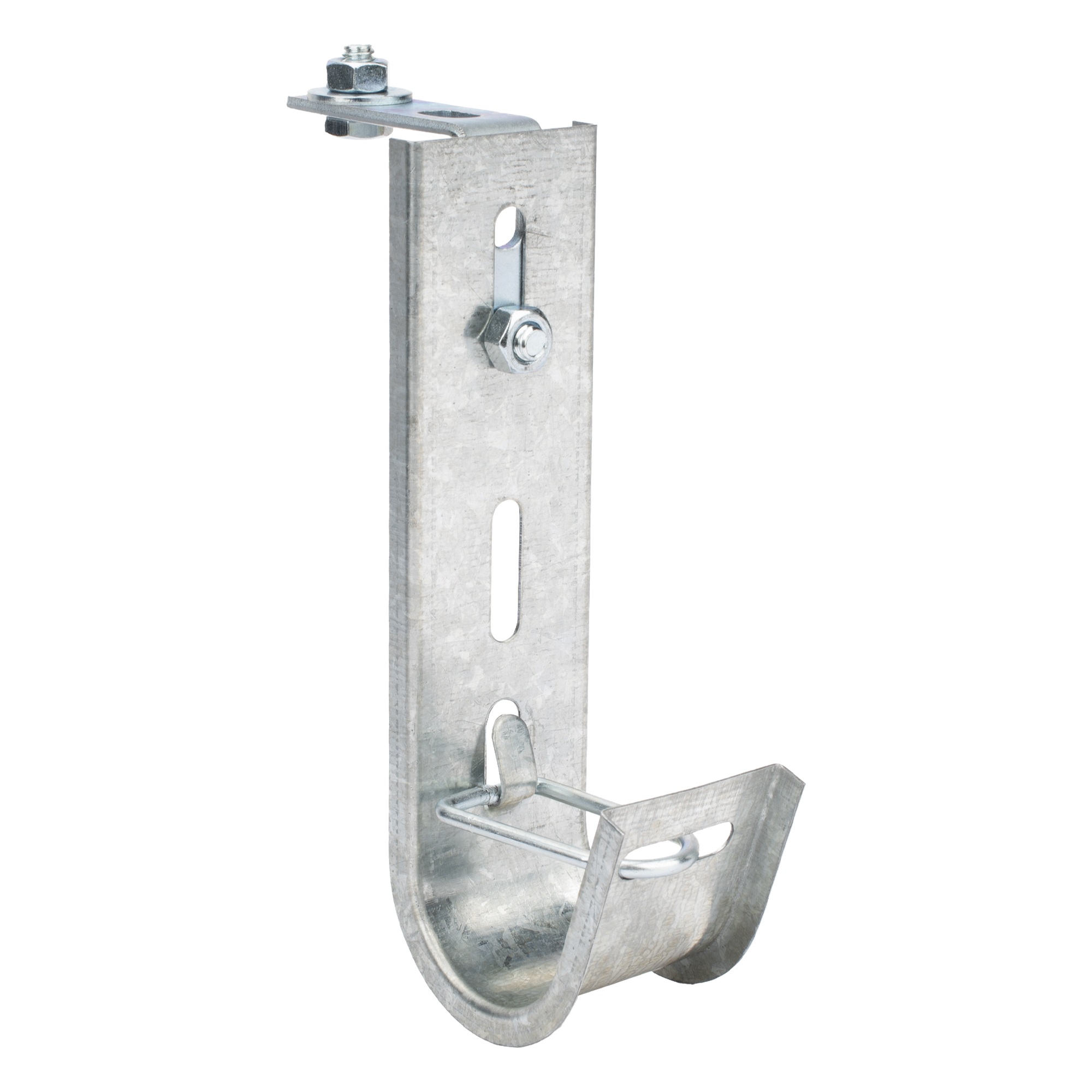 Soporte (Gancho) tipo J-Hook, hasta 10 cables Cat6, ideal para soportar cableado en los espacios de manipulación al aire, Para instalación en interior — CHAROFIL · SKU CH-J32-EZ