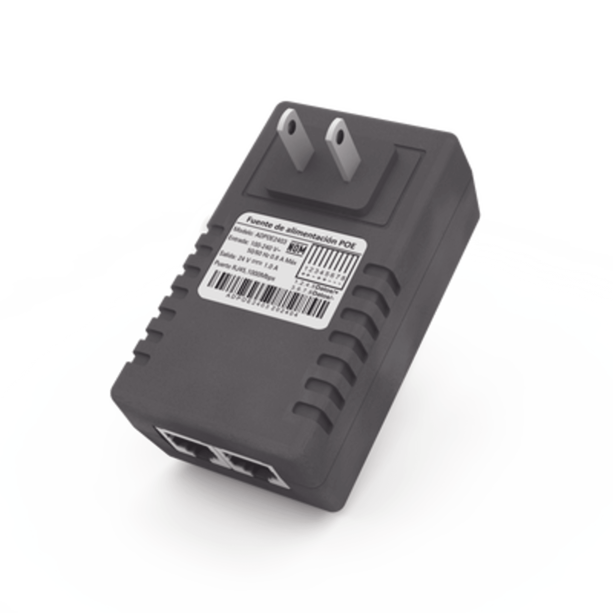 Adaptador de pared / Inyector PoE / 48 Vcc / 0.5 A / Controlado por chip IC / Protección contra OV, OC, SC, UV/ Fácil de instalar