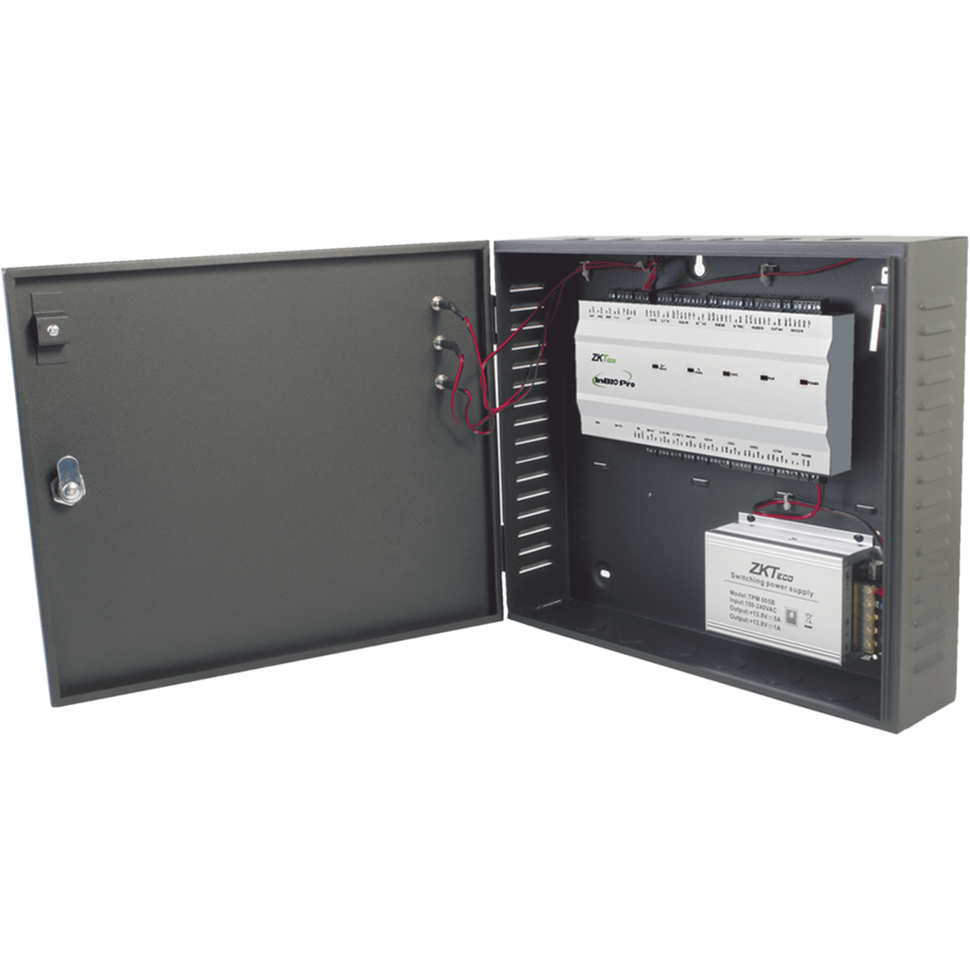 Controlador de Acceso 4 Puertas / 20,000 Huellas 30,000 Tarjetas / ADMS PUSH / TCP/IP / Gabinete y Fuente 12V 5A