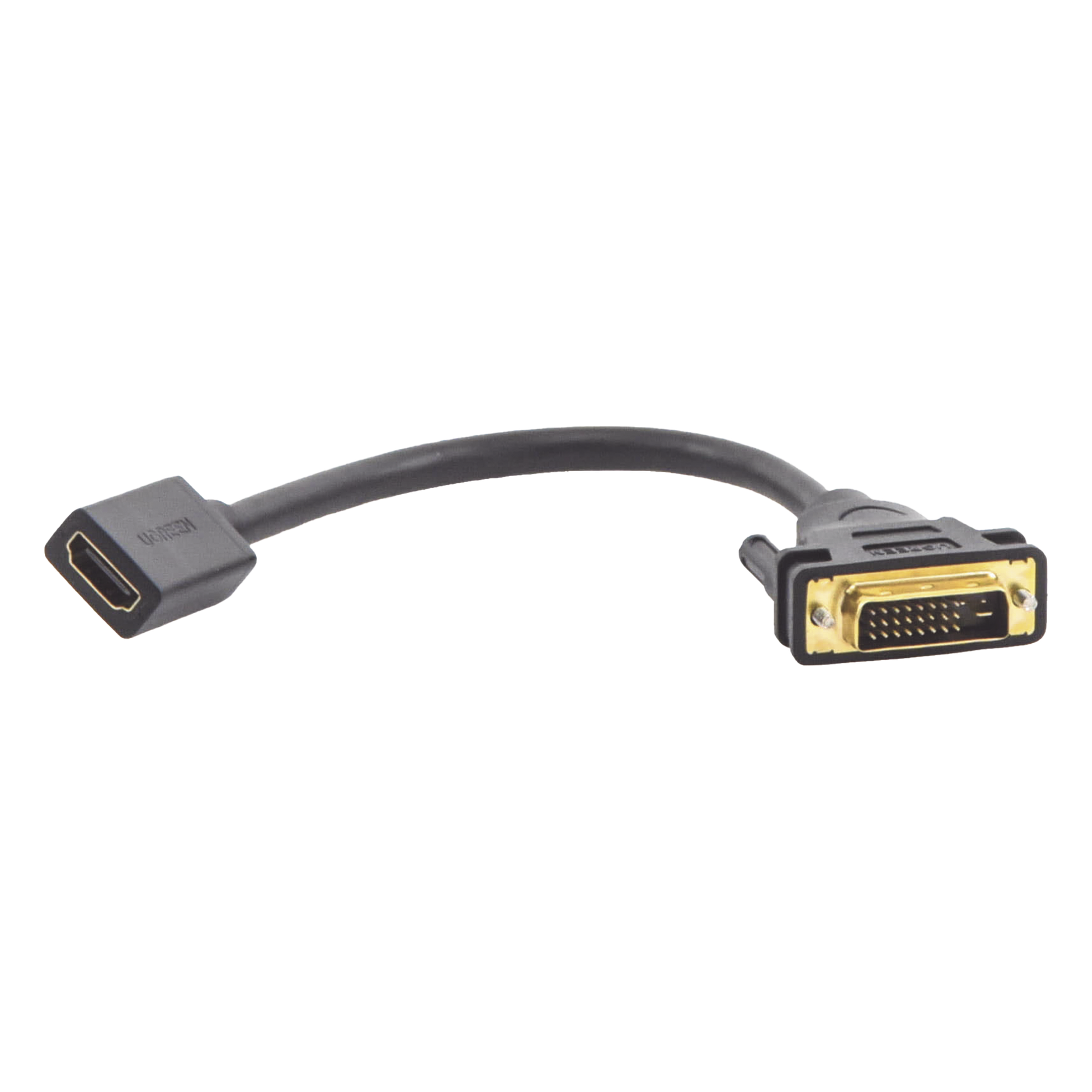 Convertidor DVI Macho a HDMI Hembra | Bidireccional | DVI 24+1 | 1080P@60Hz | Cable de 22 cm (8.66 Pulgadas) | Negro