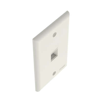 Placa de Pared Vertical, Salida Para 1 Puerto Keystone, Color Blanco Mate
