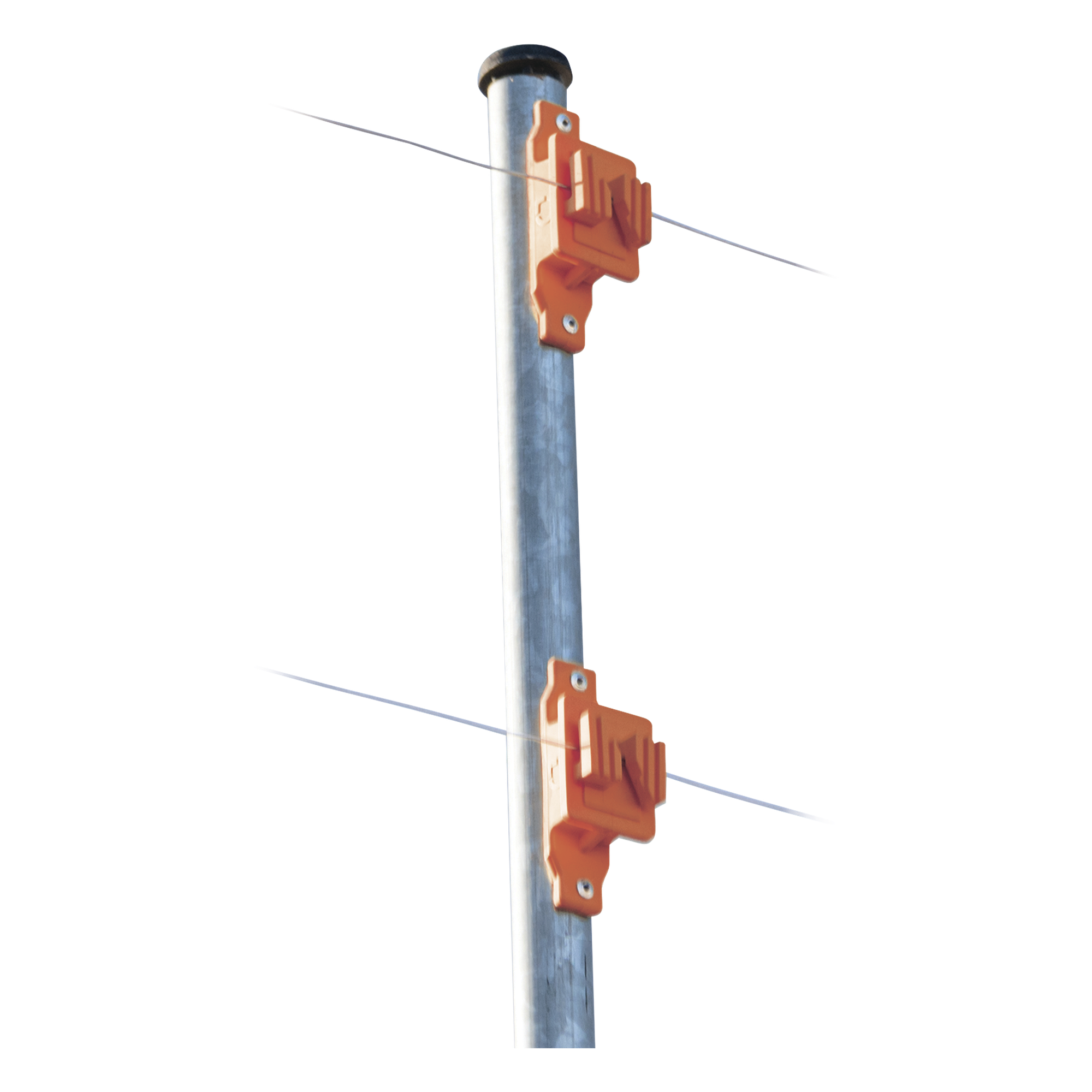 Aislador de Paso Naranja Reforzado para Cercos Eléctricos / Aislamiento hasta 18 kV / Resistente a Clima Extremo / Polipropileno y Policarbonato — SFIRE · SKU SFPASOOR