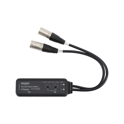 Extensor de Audio Dante® 2CH XLR Output Adapter | Entrada Digital Dante® | Salida XLR Balanceada/No Balanceada | Latencia Configurable 1-5ms | HDMI 1.4 | HDCP 1.4 | PoE IEEE802.3af | USB-C | Transmisión 100m