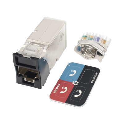 Jack Z-MAX Cat6A, Blindado, Montaje Híbrido en Placa de Pared (Plano y Angulado), Color Negro — SIEMON · SKU Z6A-S01