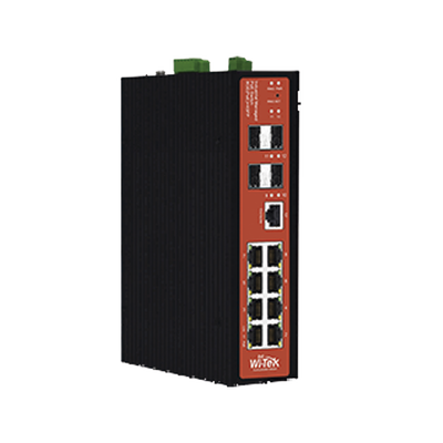 Switch Industrial administrable PoE, puerto 1-2 PoE 24/48. puertos 3-8 puertos 802.3 af/at/bt, hasta 60 W