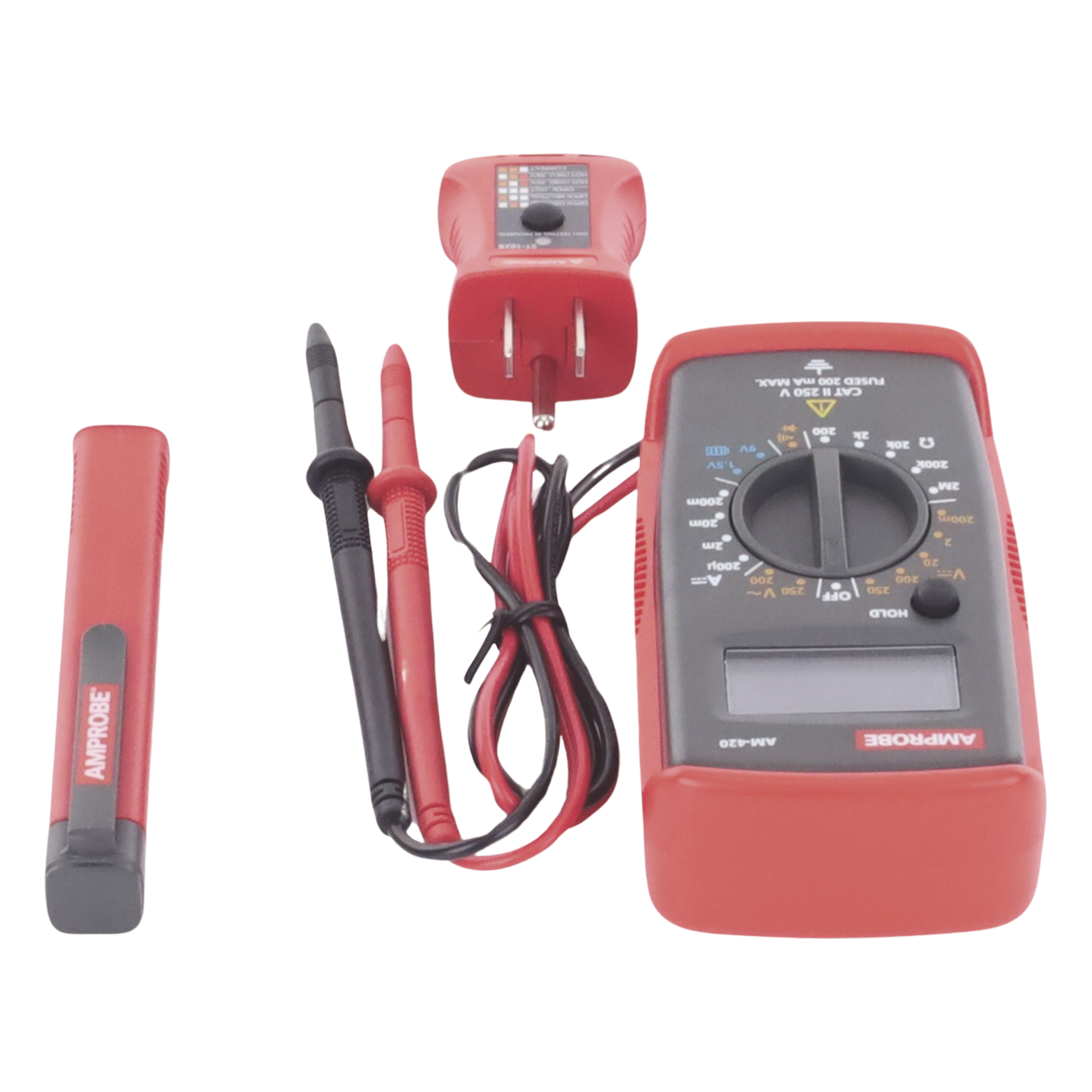 KIT Básico 3 en 1 con Multímetro Digital + Detector de Tensión sin Contacto + Comprobador de Fase GFCI
