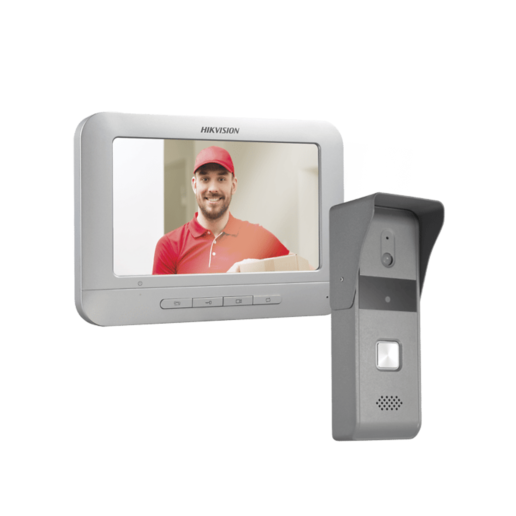 Kit de Videoportero Analógico con Pantalla LCD a Color de 7" / Frente de Calle para Exterior IP65 / Salida de Relevador — HIKVISION · SKU DSKIS203T/K