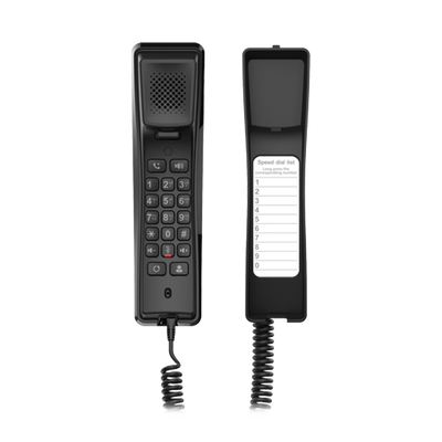 Teléfono IP profesional para Hotelería, montaje en pared, teclado numérico estándar, conferencia de 3 vías, Opus y PoE.