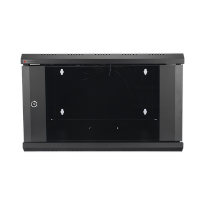 Gabinete de Pared PRECISION 19 in 6UR (455mm) - Cristal Templado. Incluye: 2 Ventiladores y Panel Cepillo · SKU PS06550G