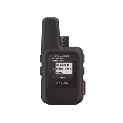 GPS portátil inReach® Mini 2 / Pantalla Monocroma Transflectiva 23 x 23 mm / Resolución 176 x 176 píxeles / Batería Recargable de Iones de Litio / Autonomía Hasta 14 Días / Resistencia al Agua IPX7 / Conectivi